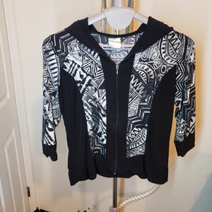 Clientele stretch black and white hoodie